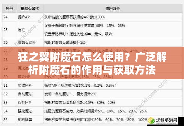 狂之翼附魔石怎么使用？广泛解析附魔石的作用与获取方法